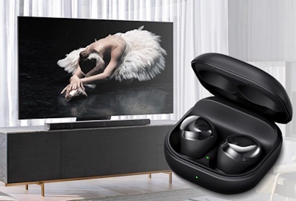 V paired to Bluetooth headphones