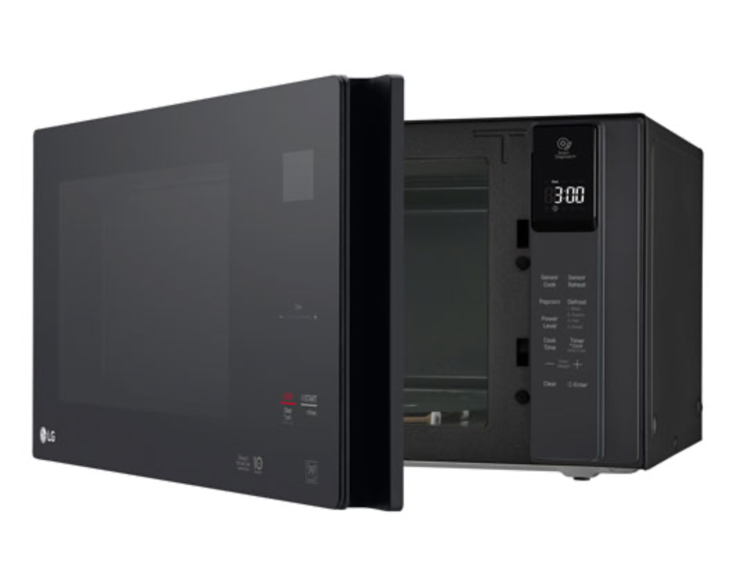 LG microwave door swung open