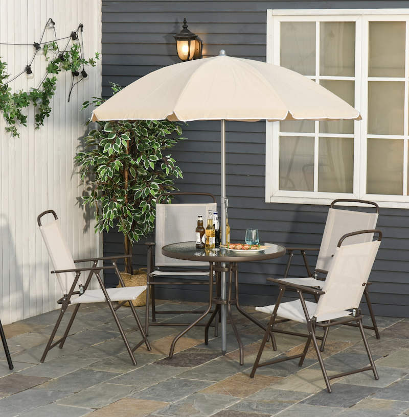 Small table and chairs on patio