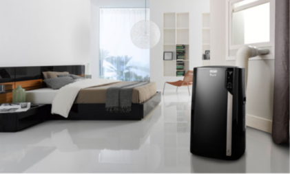 Delonghi 4-in-1 Portable Air Conditioner Delonghi portable air conditioner keeps bedroom cool.