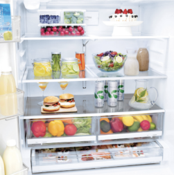 LG fridge inside