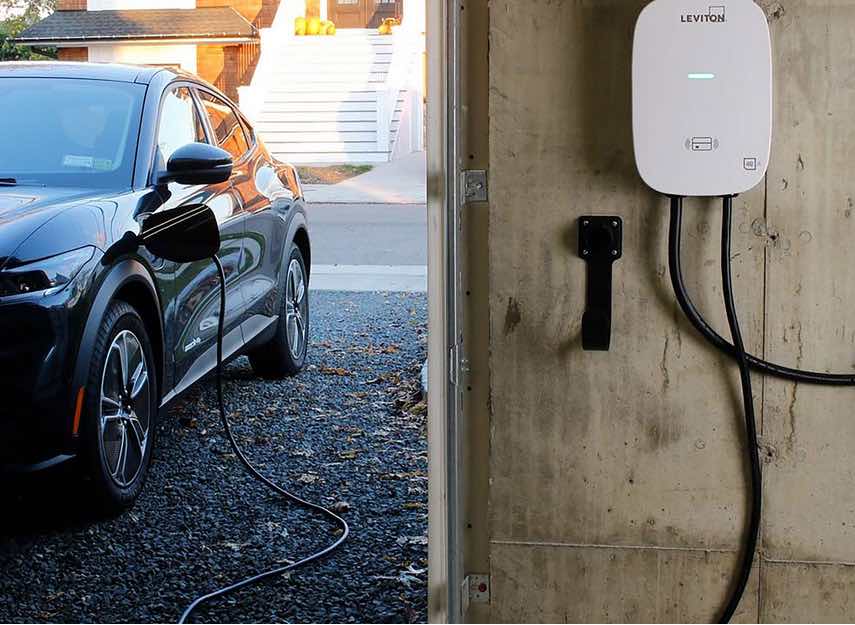EV charger in garage