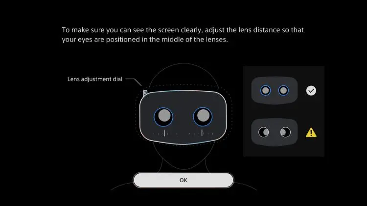 PlayStation VR2 re calibration screen.