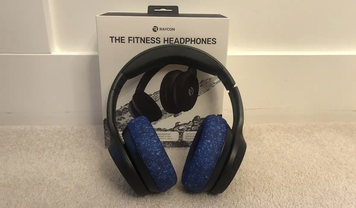 Raycon's The Fitness Headphones Raycon's The Fitness Headphones with packaging.
