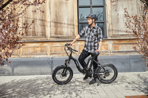 GoPowerBike GoCruiser Fat-Tire Step-Through Foldable Electric City Bike w/ up to 58km Battery Life - Black