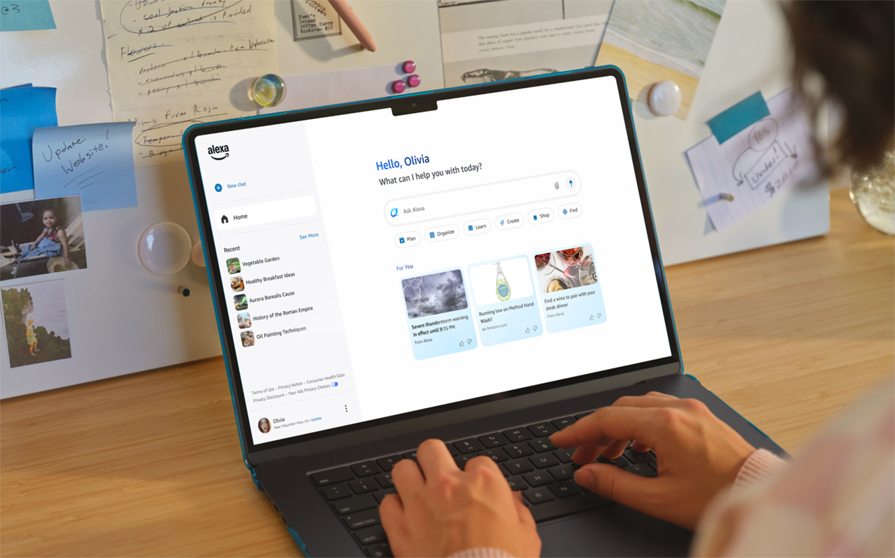 Amazon+ d'Alexa sur le navigateur Web d'un portable